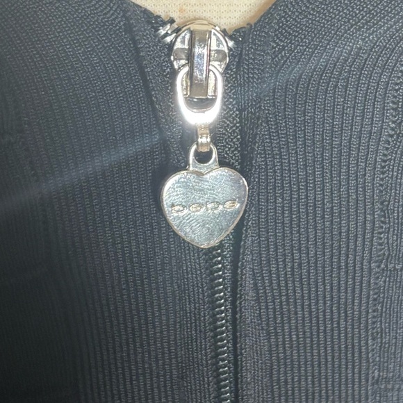 Bebe Black Ribbed Knit Dress - Picture 6 of 8